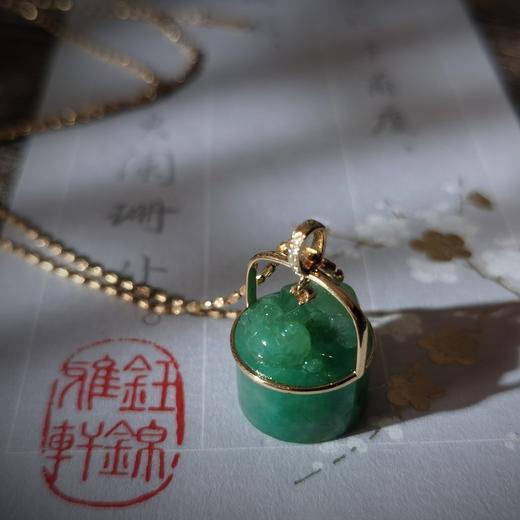 18k金翡翠印纽项坠 商品图13