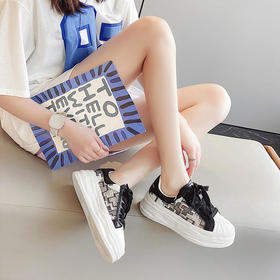 YLL2225新款时尚气质网面透气溶解厚底休闲板鞋