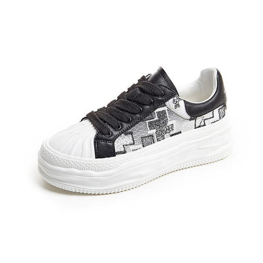 YLL2225新款时尚气质网面透气溶解厚底休闲板鞋 商品图6