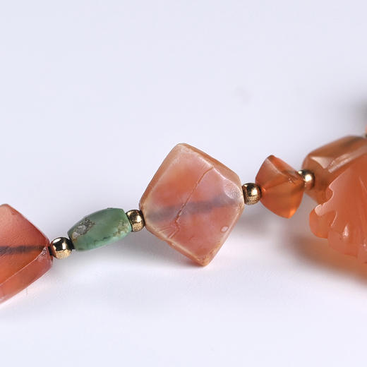 西亚高古红玛瑙叶形冠+古波斯绿松石项链 商品图8