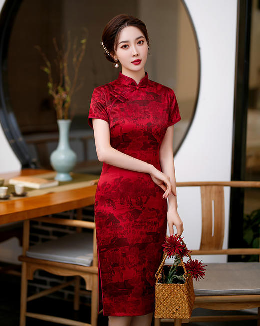 ZAYS-82253礼服旗袍日常修身复古时尚旗袍 商品图2