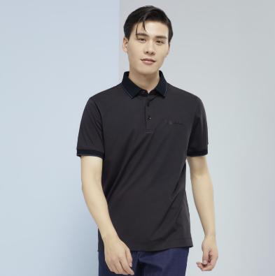 雅戈尔男士夏衬衫领素色短袖T恤YSET570213ACY 商品图3