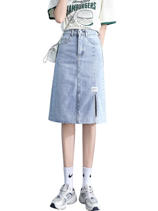 裁缝学苑AQ41 开叉牛仔裙半身裙纸样裙子女装高腰a字裙打版裁剪图 商品图6