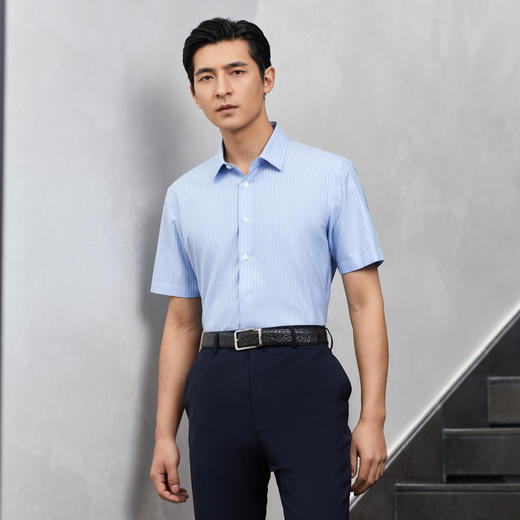 雅戈尔男士短袖衬衫夏季新款商务休闲潮流衬衫YSTP180505IBA 商品图2