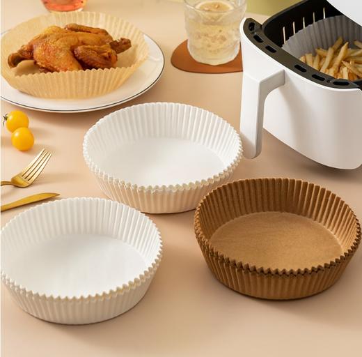 空气炸锅专用油纸 50入 纸托方形和圆形 薯条烧烤家用烘焙垫纸 商品图2