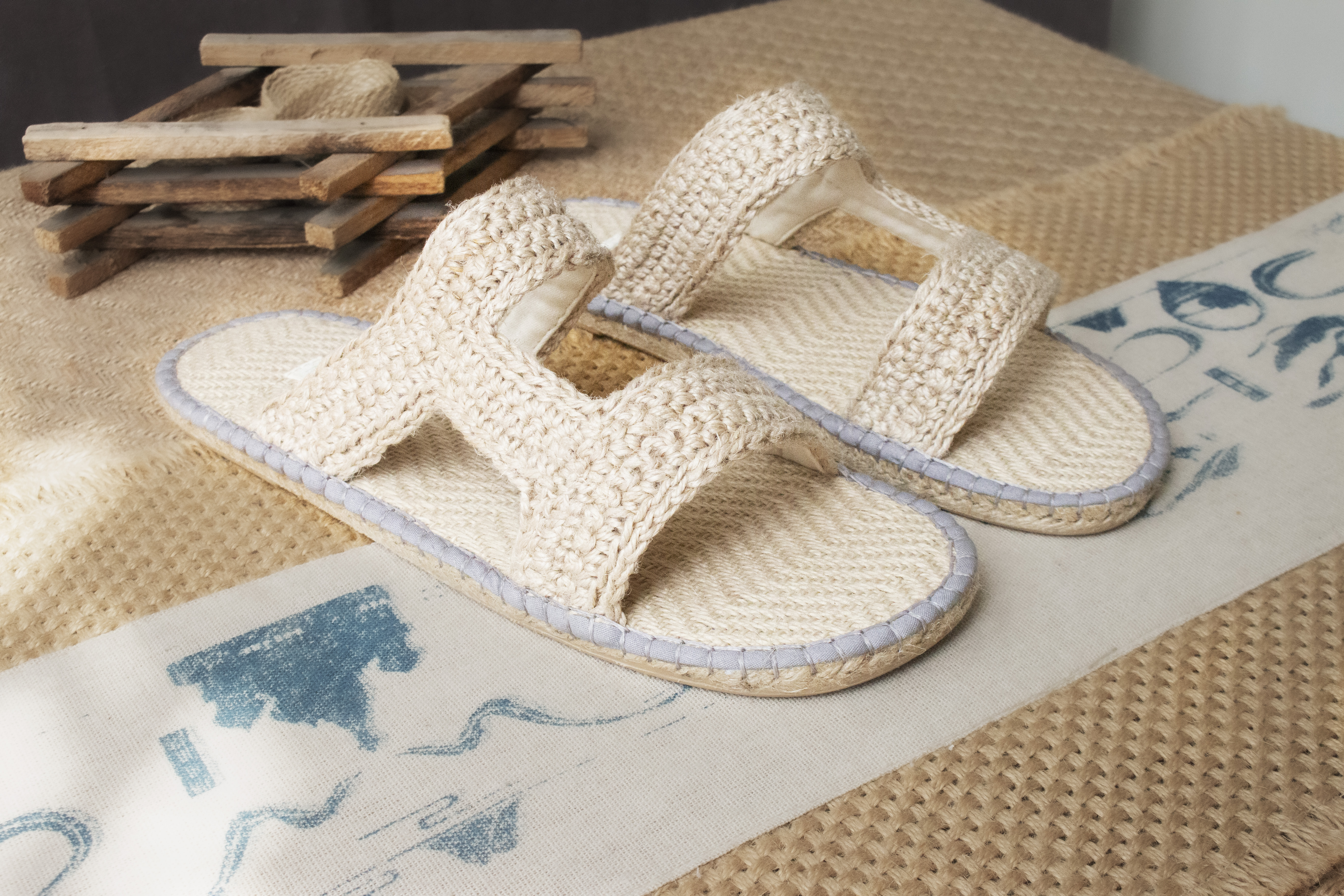 男士亚麻编织拖鞋甘谷麻鞋手工钩织刺绣居家防臭四季防滑环保地板YT1104