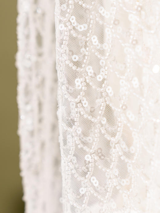 荷言HEYEN 山有木兮 树叶提花礼服裙搭配亮片透视轻纱 商品图4