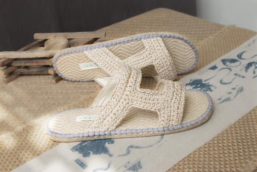 男士亚麻编织拖鞋甘谷麻鞋手工钩织刺绣居家防臭四季防滑环保地板YT1104 商品图1