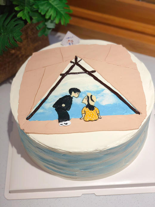 手绘情侣奶油蛋糕 下单前请仔细阅读商品详情 商品图0