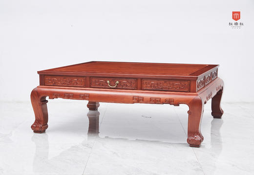 红桥红  家具严选  缅甸花梨（大果紫檀）  【直背 凤凰牡丹弧腿沙发 十三件套】 商品图11