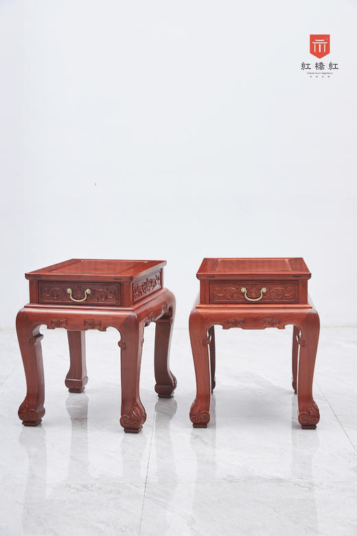 红桥红  家具严选  缅甸花梨（大果紫檀）  【直背 凤凰牡丹弧腿沙发 十三件套】 商品图9