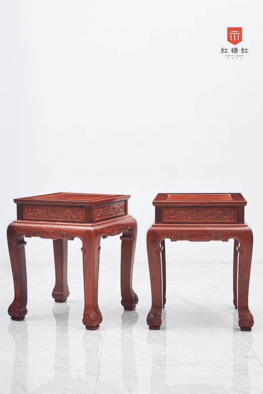 红桥红  家具严选  缅甸花梨（大果紫檀）  【直背 凤凰牡丹弧腿沙发 十三件套】 商品图7