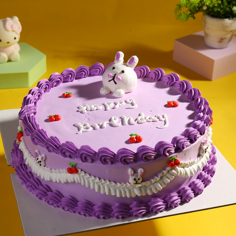 紫色印记生日蛋糕