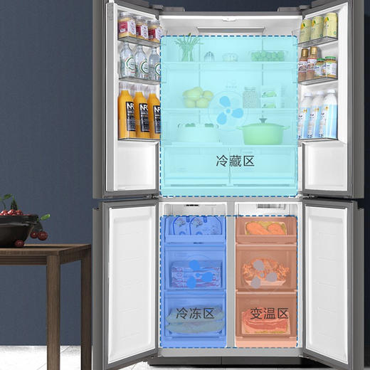 海尔（Haier）冰箱 476升 十字对开门家用冰箱 变频无霜 WIFI智控 大容量超薄电冰箱 BCD-476WGHTD7DM1U1 商品图3