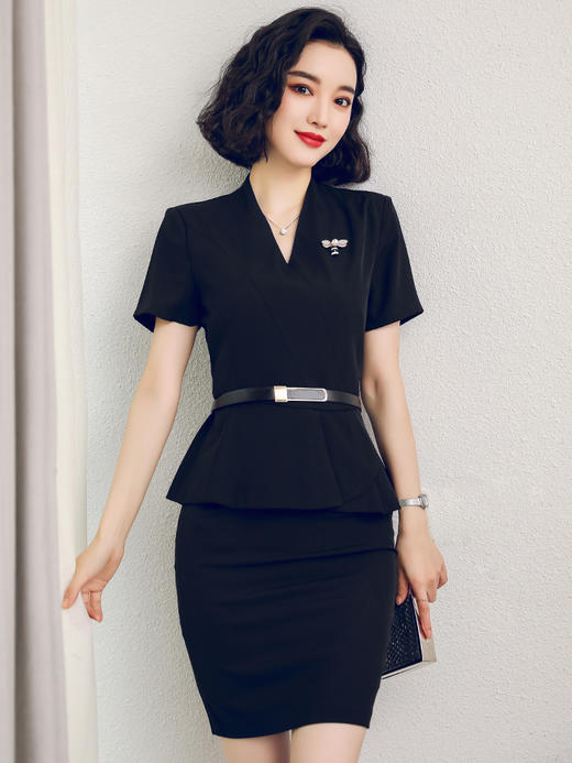 夏季高端名媛套装女ol美容师职业装时尚套裙气质正装珠宝店工作服 商品图3