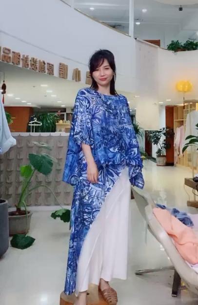 【抖音专属】飘带阔腿裤（21709103颗粒白） 商品图0