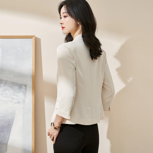 米思阳2025夏季时尚通勤OL修身小西装薄款纯色七分袖外套1499 商品图4