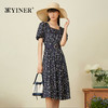 音儿女装2022夏季新款法风收腰方领真丝连衣裙8c32205760 商品缩略图0