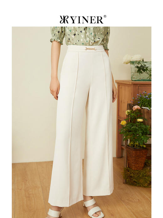 音儿女装2022夏季新款通勤气质阔腿西裤休闲裤8c32220200 商品图2