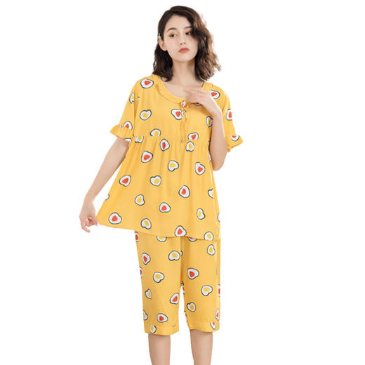 日系短袖棉绸睡衣时尚家居服套装 商品图4