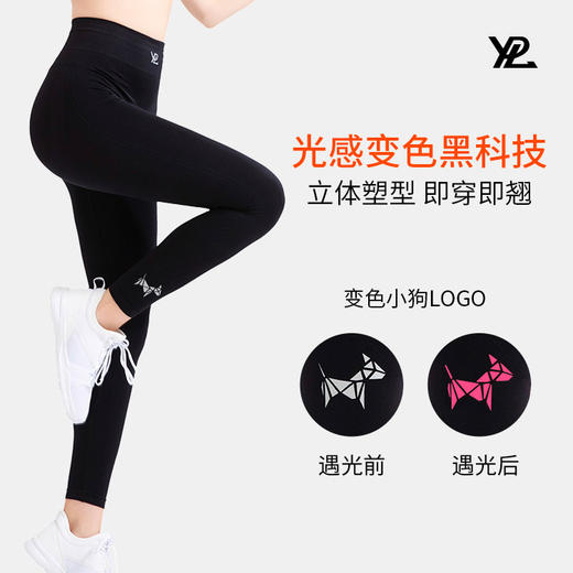 ypl小狗AI健身瑜伽裤跑步春夏薄款女提臀收腹紧身裸感鲨鱼打底裤 商品图1