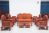 红桥红  家具严选  缅甸花梨（大果紫檀）  【直背 凤凰牡丹弧腿沙发 十三件套】 商品缩略图1