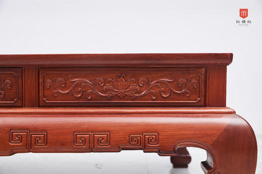 红桥红  家具严选  缅甸花梨（大果紫檀）  【直背 凤凰牡丹弧腿沙发 十三件套】 商品图10