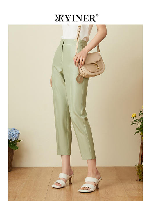 音儿女装2022夏季新款气质修身九分裤休闲裤8c32220860 商品图1