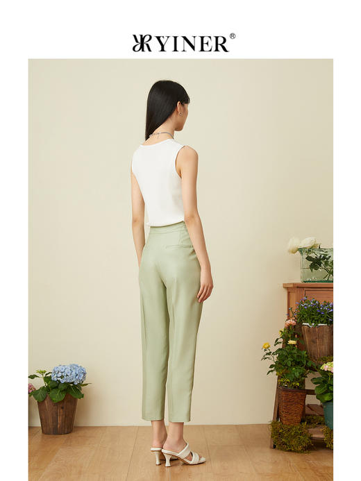 音儿女装2022夏季新款气质修身九分裤休闲裤8c32220860 商品图4