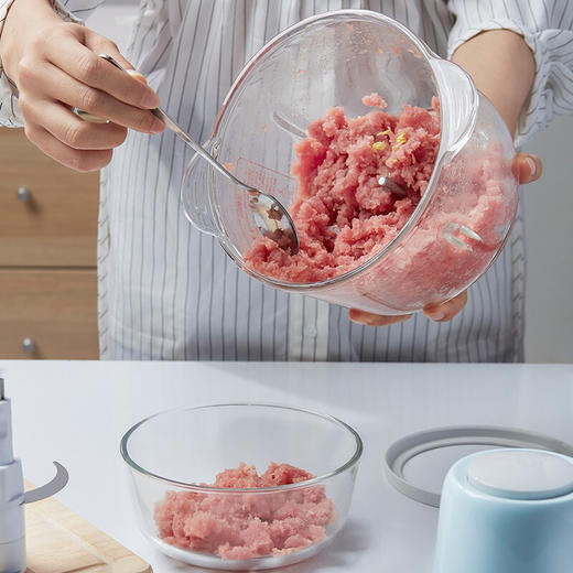 【居家好物】小熊（Bear）2升绞肉机 家用电动玻璃多能料理机打肉机切菜搅拌机 QSJ-C03B1 商品图5