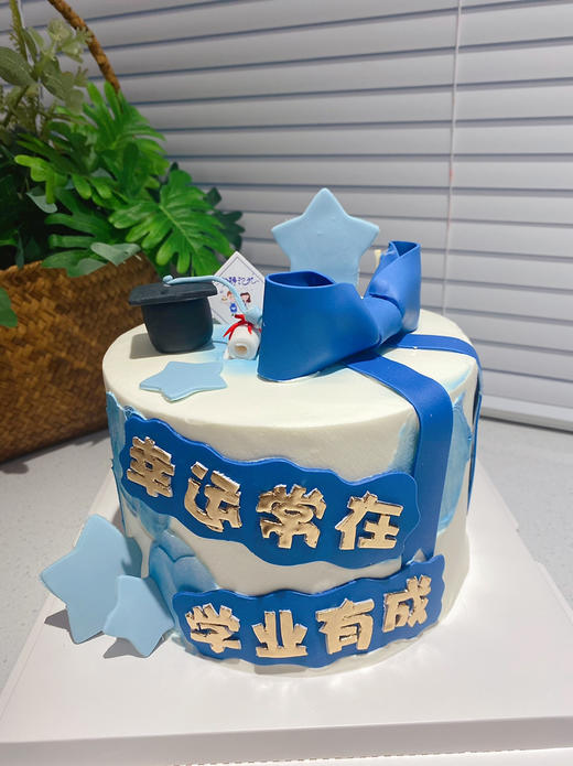 翻糖蝴蝶结 男孩学业有成奶油蛋糕 下单前请仔细阅读商品详情 商品图0