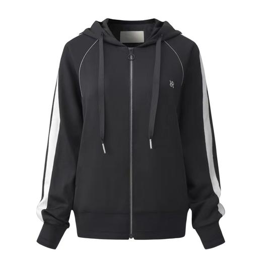 【1F】RARE威雅 | 22春夏 新款黑色连帽休闲撞色拼接宽松夹克 女士单外套 商品图0