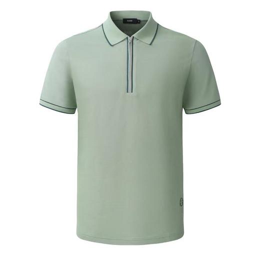 【1F】RARE威雅 | 22春夏 新款绿色半胸拉链撞色条装饰POLO 男士短袖T恤 商品图0