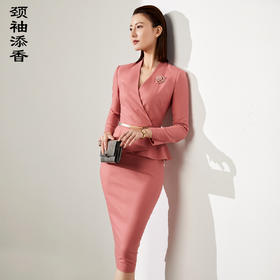  J20304612A 颈袖添香总裁英伦时尚气质职业正装工装西装套装女套裙