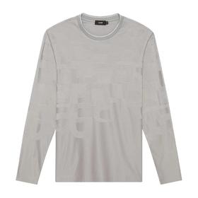 【1F】RARE威雅 | 秒杀！新款灰色圆领T恤 丝绵定位提花款 男士长袖T恤