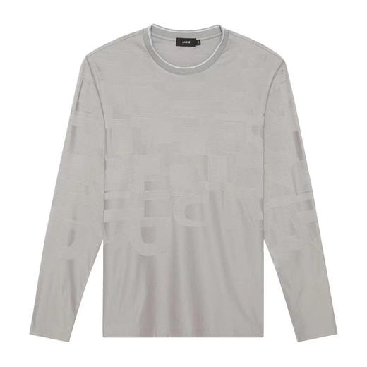 【1F】RARE威雅 | 秒杀！新款灰色圆领T恤 丝绵定位提花款 男士长袖T恤 商品图0