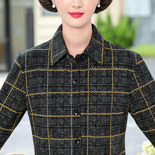 A157CH1901 中老年女装秋装衬衫中长款2022新款宽松中年人妈妈装衬衣薄款外套 商品图1