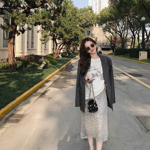 钻石半裙XS 金蘑菇菇 亮片钻石半裙 休闲甜美少女 商品图1