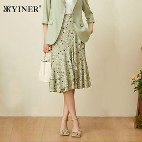 音儿2022夏季新款爱心印花蚕丝鱼尾半身裙8c32250740