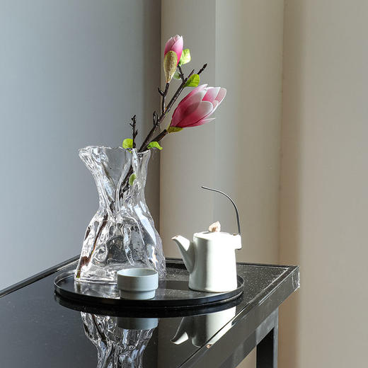 （特价商品 不算在满600打5折金额内）BX扭曲折纸玻璃花瓶 彩色透明 商品图0