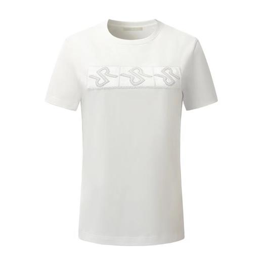 【1F】RARE威雅 | 22春夏 新款白色字母刺绣印花短袖T恤 女士短袖T恤 商品图0