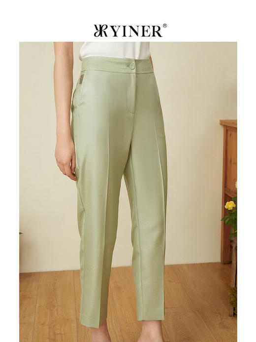 音儿女装2022夏季新款气质修身九分裤休闲裤8c32220860 商品图2