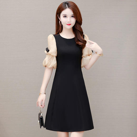 YWE 26022小香风短袖连衣裙修身显瘦气质减龄裙 商品图4