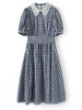HeyDress法式格纹连衣裙女夏季收腰娃娃领设计感高腰格子小众裙子 商品缩略图3