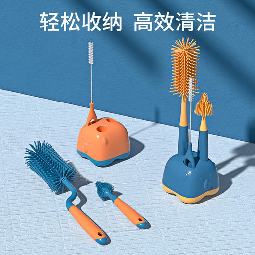 抖音爆款硅胶奶瓶刷婴儿奶嘴刷吸管刷360度旋转洗杯子清洁工具清洗奶瓶刷七夕情人节 商品图0