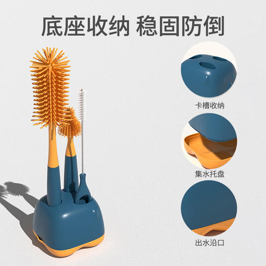 抖音爆款硅胶奶瓶刷婴儿奶嘴刷吸管刷360度旋转洗杯子清洁工具清洗奶瓶刷七夕情人节 商品图1