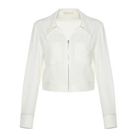 【1F】RARE威雅 | 22春夏 新款白色雏菊刺绣短款衬衫 女士长袖衬衫