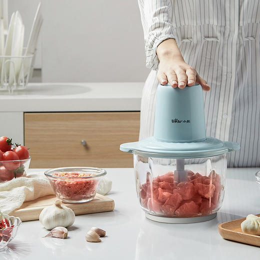 【居家好物】小熊（Bear）2升绞肉机 家用电动玻璃多能料理机打肉机切菜搅拌机 QSJ-C03B1 商品图1
