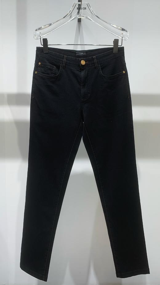 【1F】RARE威雅 | 22春夏 新款黑色基本款结合撞色绣线牛仔裤  男士牛仔裤 商品图0