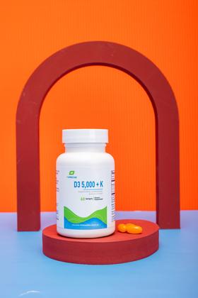 【复合维生素D 5000+K1/K2】D3 5000+K  60粒 两个月剂量 迷你滴丸方便吞服 两个月剂量 针对免疫和骨骼健康  黄金比例  Purecise®️